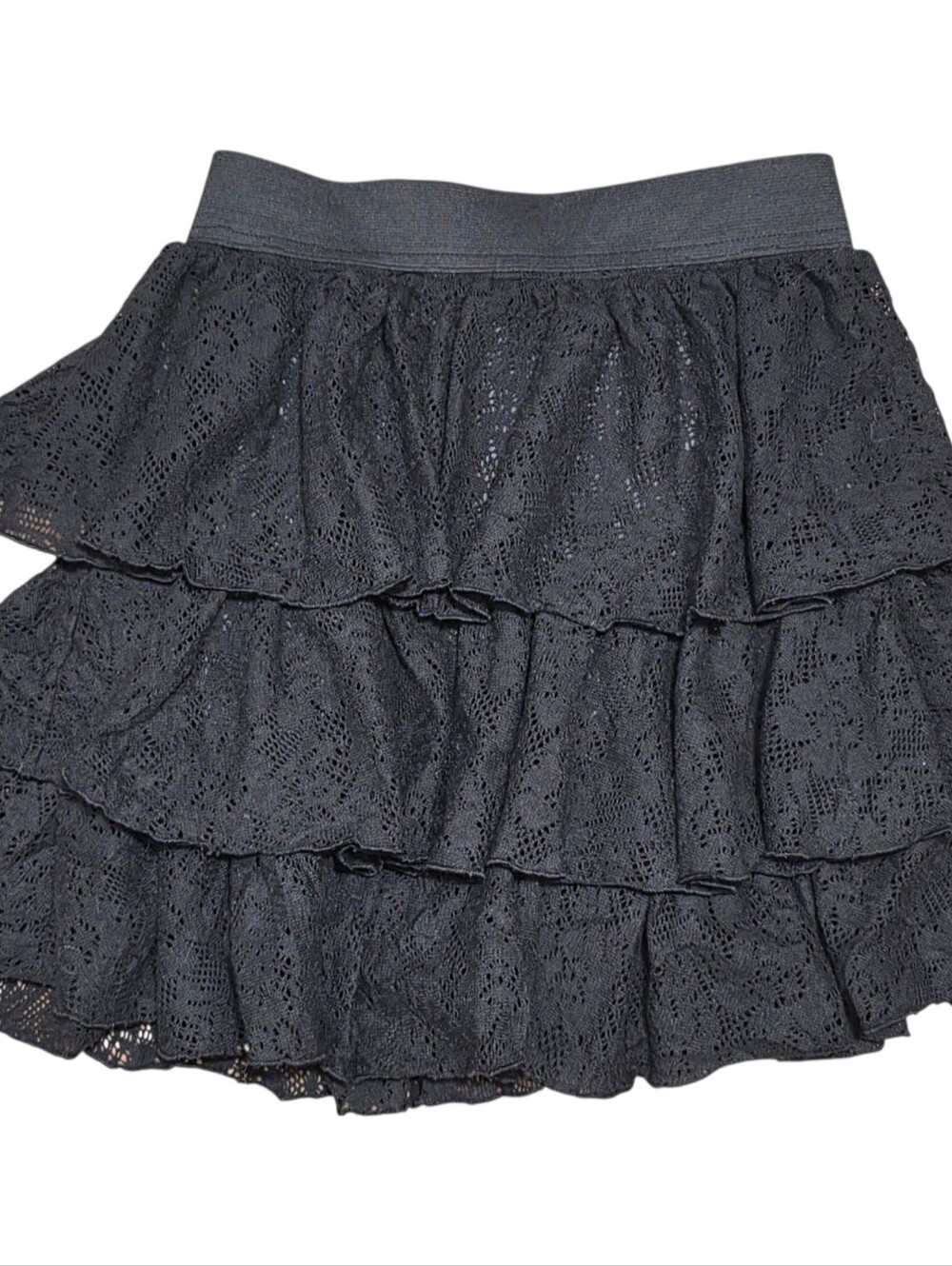 Unbranded black lace layered stretch skirt - Picture 2 of 2